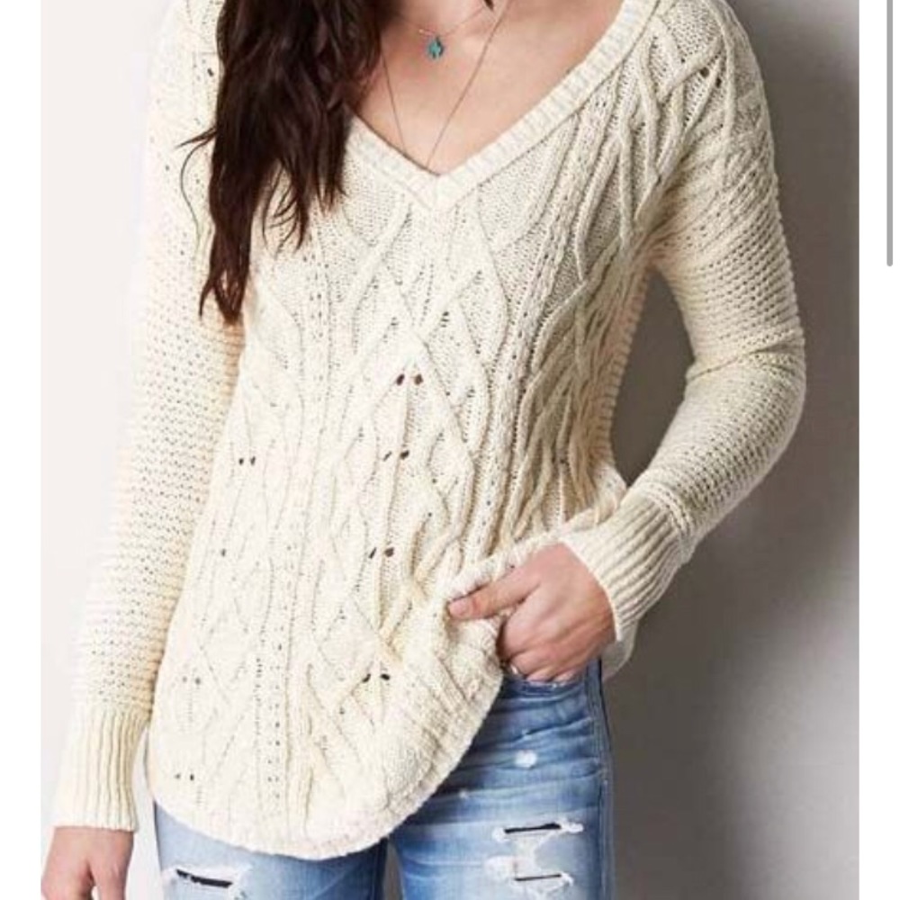Cream Sweater from American Eagle